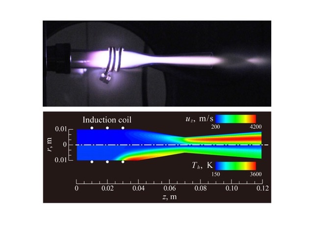 Temperature distribution of plasma surrounding a space shuttle