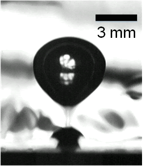 High-speed image of bubble pinch-off from a wettability-patterned surfaceの
画像